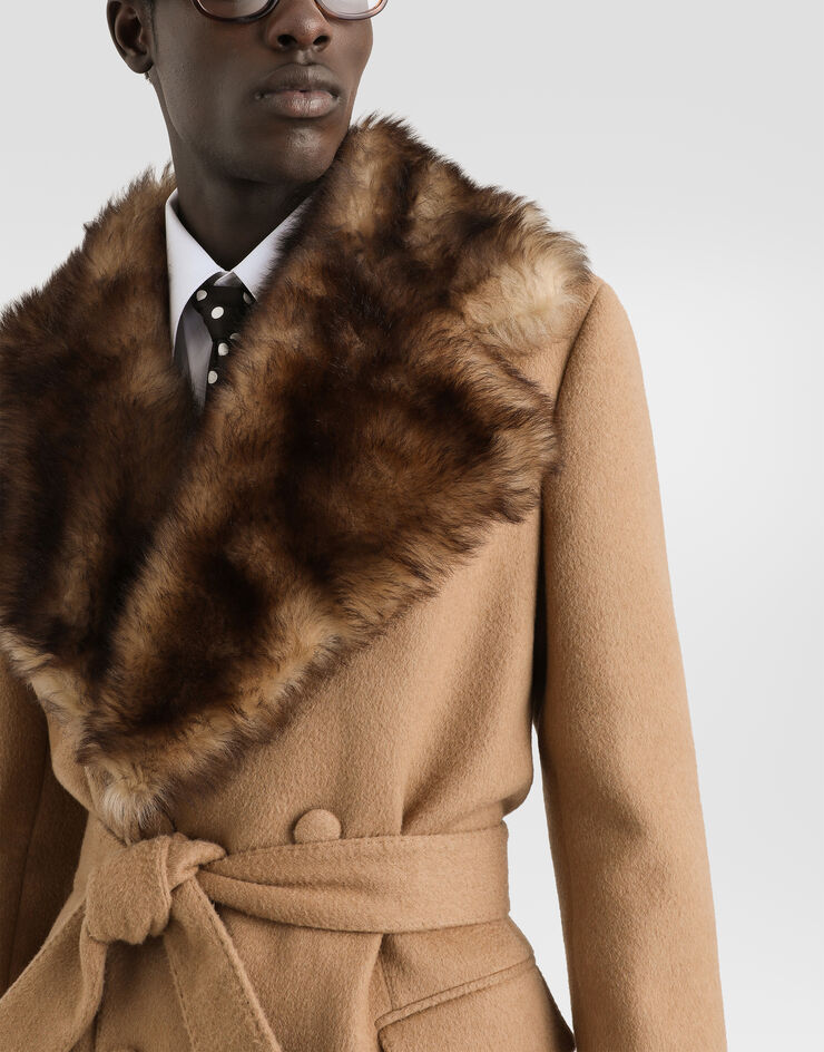 Dolce & Gabbana Double-breasted coat in double camel Dolce & Gabbana Double-breasted coat in double camel Brown G050YZFU2DE