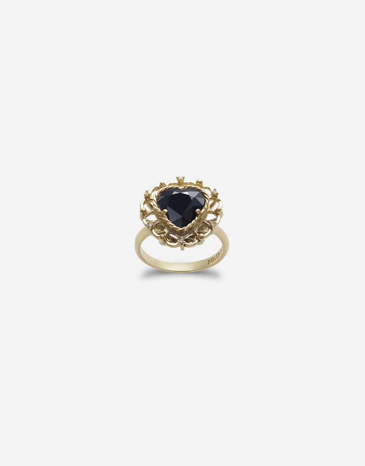 Dolce & Gabbana Heart-shaped sapphire ring Gold WRFL1GWSB00