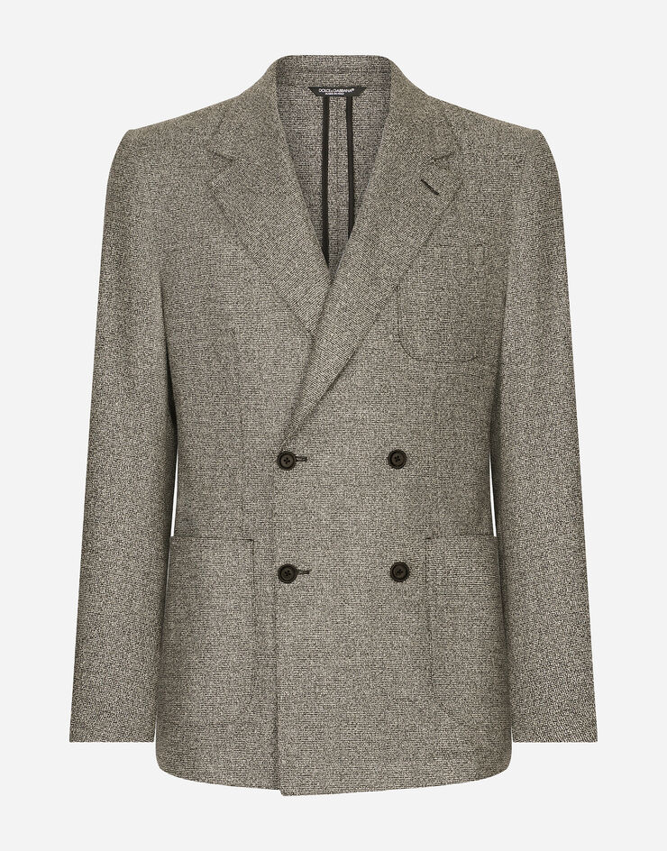 Dolce & Gabbana Zweireihige Jacke Portofino aus Stretch-Flanell Dolce & Gabbana Zweireihige Jacke Portofino aus Stretch-Flanell Grau G2TW3TFMCA0