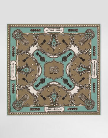 Dolce & Gabbana Cargo-print silk twill scarf 70x70 Multicolor GQ348EHI119