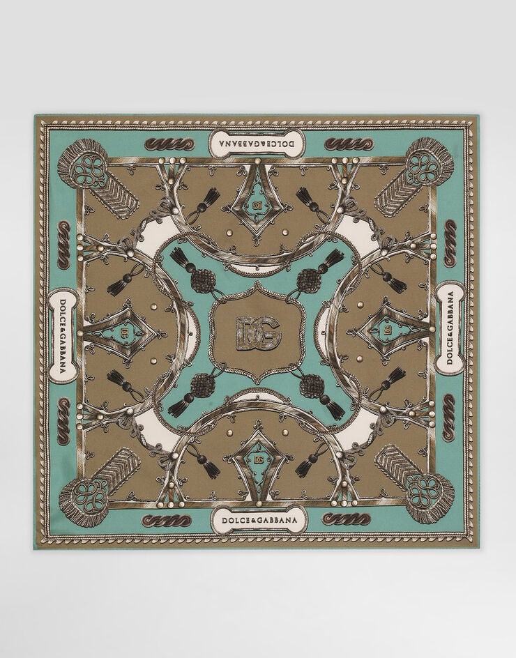 Dolce & Gabbana Cargo-print silk twill scarf 70x70 Multicolor GQ348EHI119