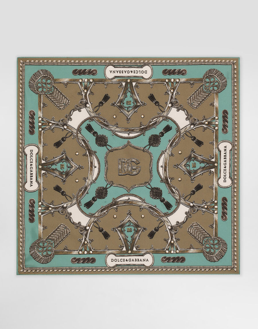Cargo-print silk twill scarf 70x70