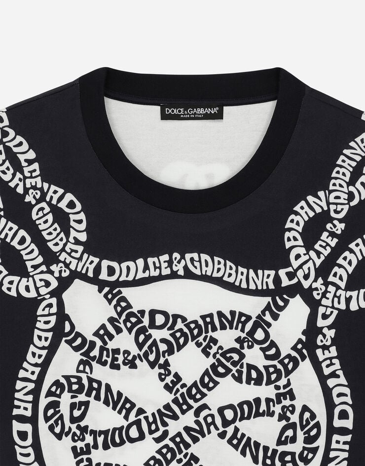 Dolce & Gabbana 마리나 프린트 반소매 티셔츠 화이트 G8PN9TII7AQ