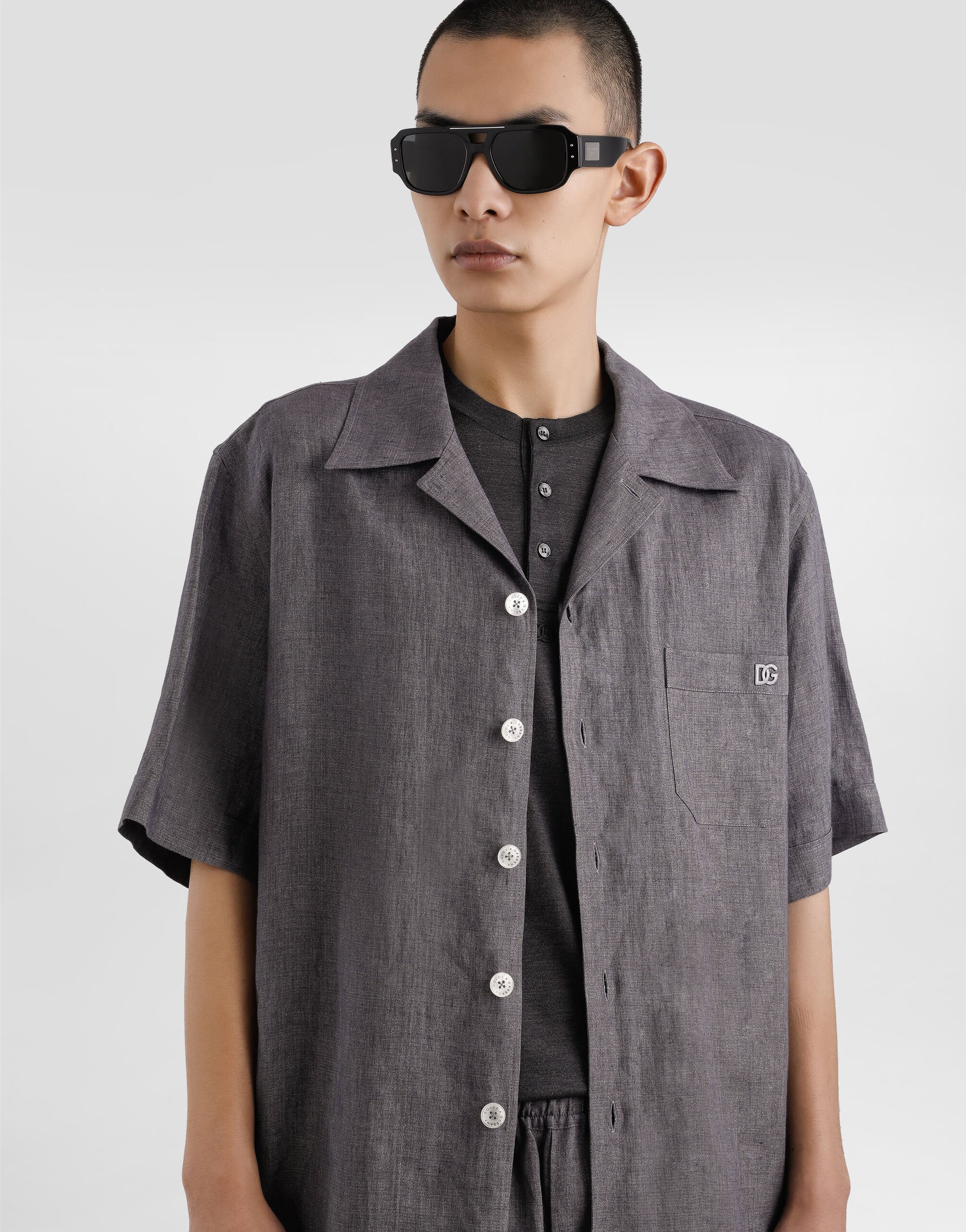 shell-print hawaii poplin shirt in Multicolor for Men