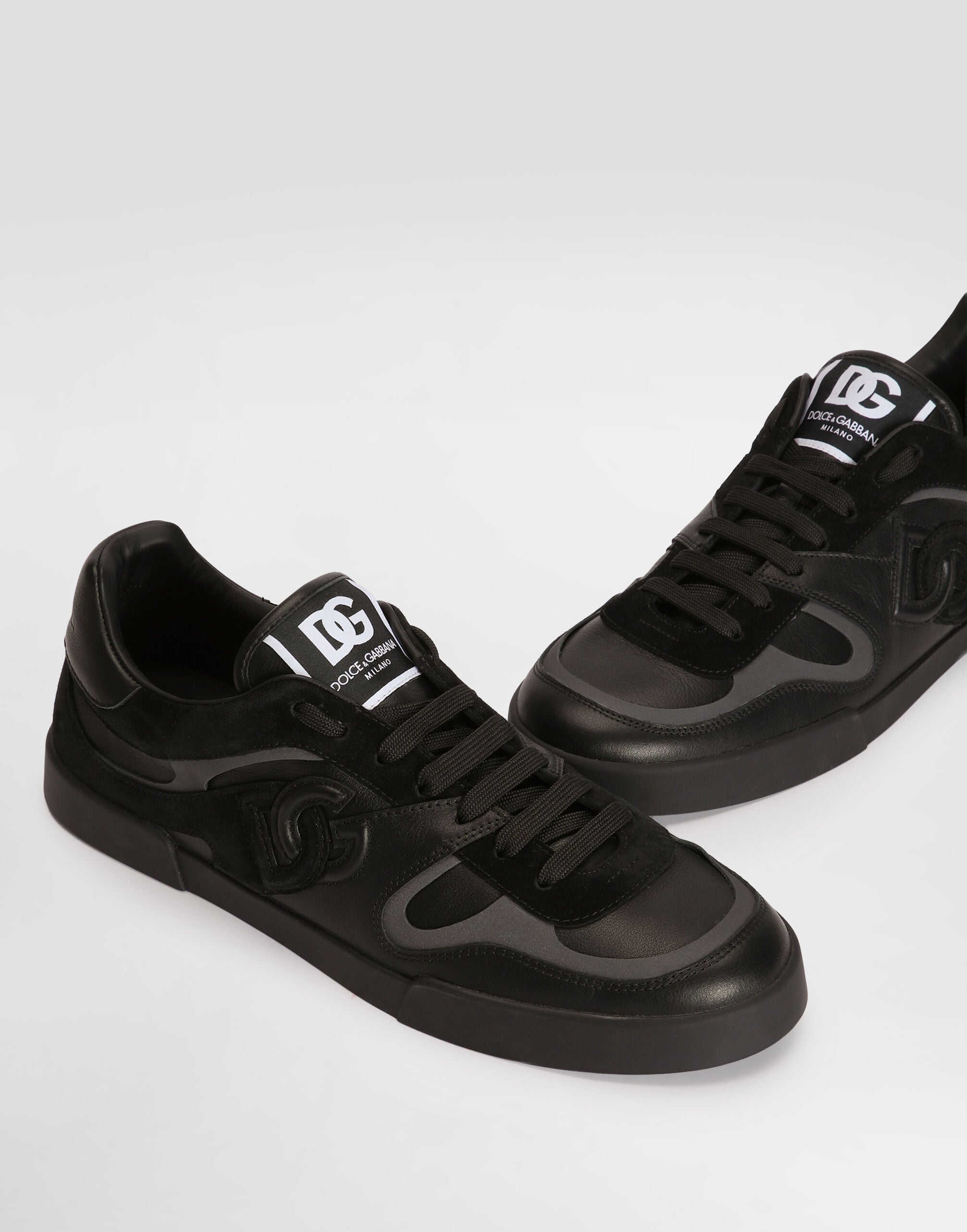 Portofino calfskin sneakers in Black for Men | Dolce&Gabbana® US
