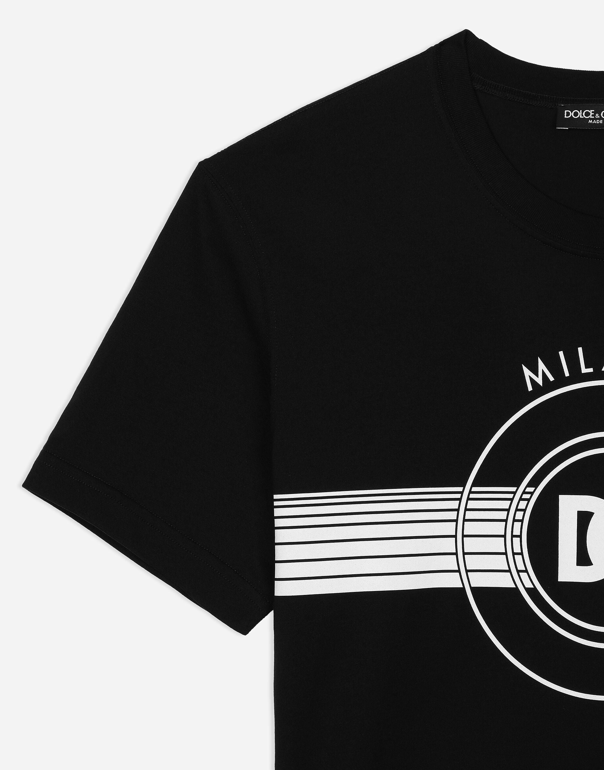Short-sleeved cotton T-shirt with DG print in Black for Men