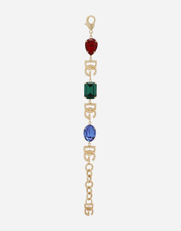 Dolce&Gabbana Bracelet with DG logo and multi-colored rhinestones Multicolor WBP6S2W1111