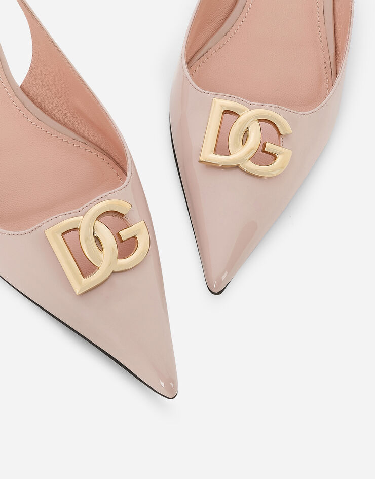 Dolce & Gabbana Zapato destalonado en piel de becerro brillante Rosa CG0750A1037