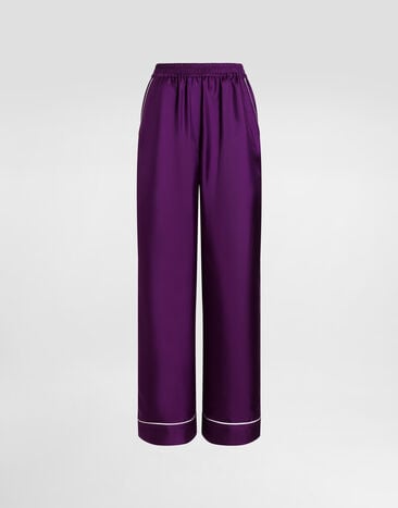 Dolce & Gabbana Silk twill vanity pants Purple FTAMPTFU10S