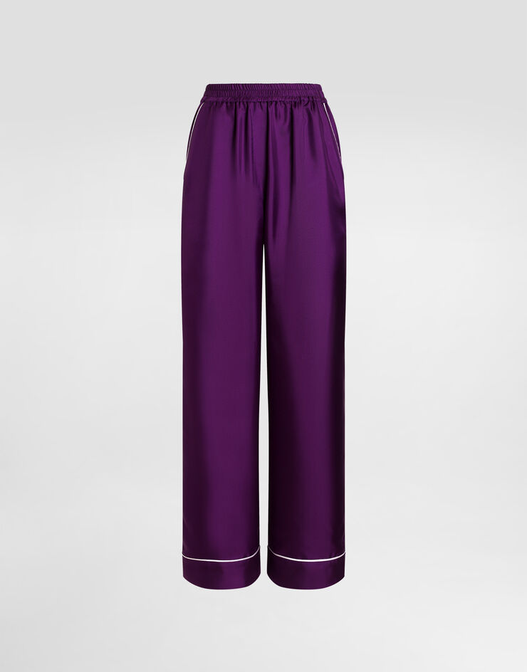 Dolce & Gabbana Silk twill vanity pants Purple FTAMPTFU10S