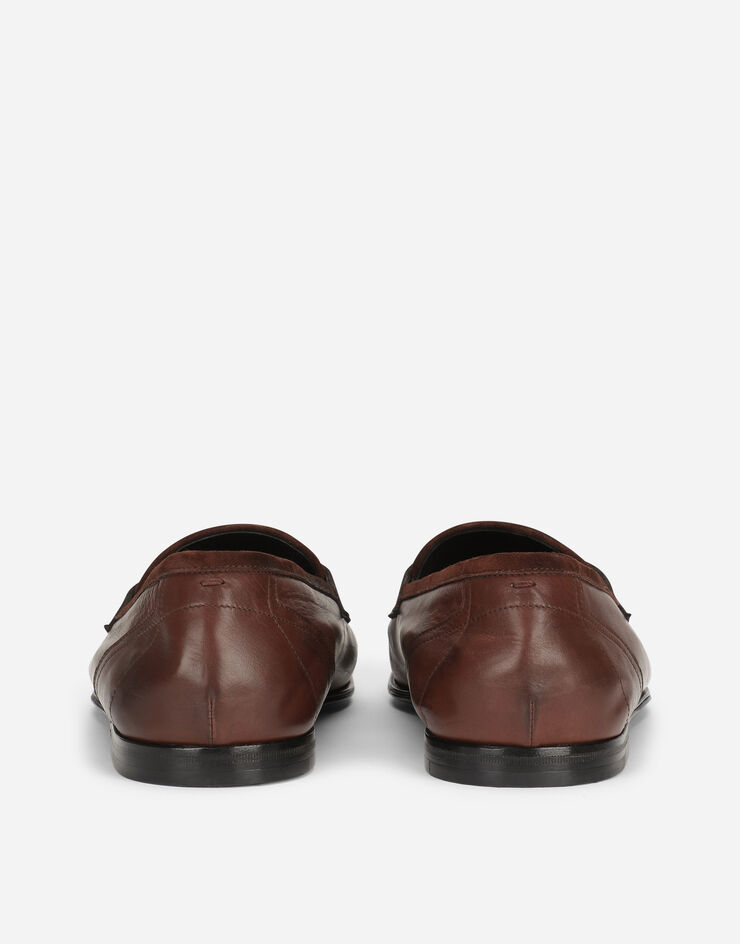 Dolce & Gabbana Calfskin slippers Braun A50462AQ993