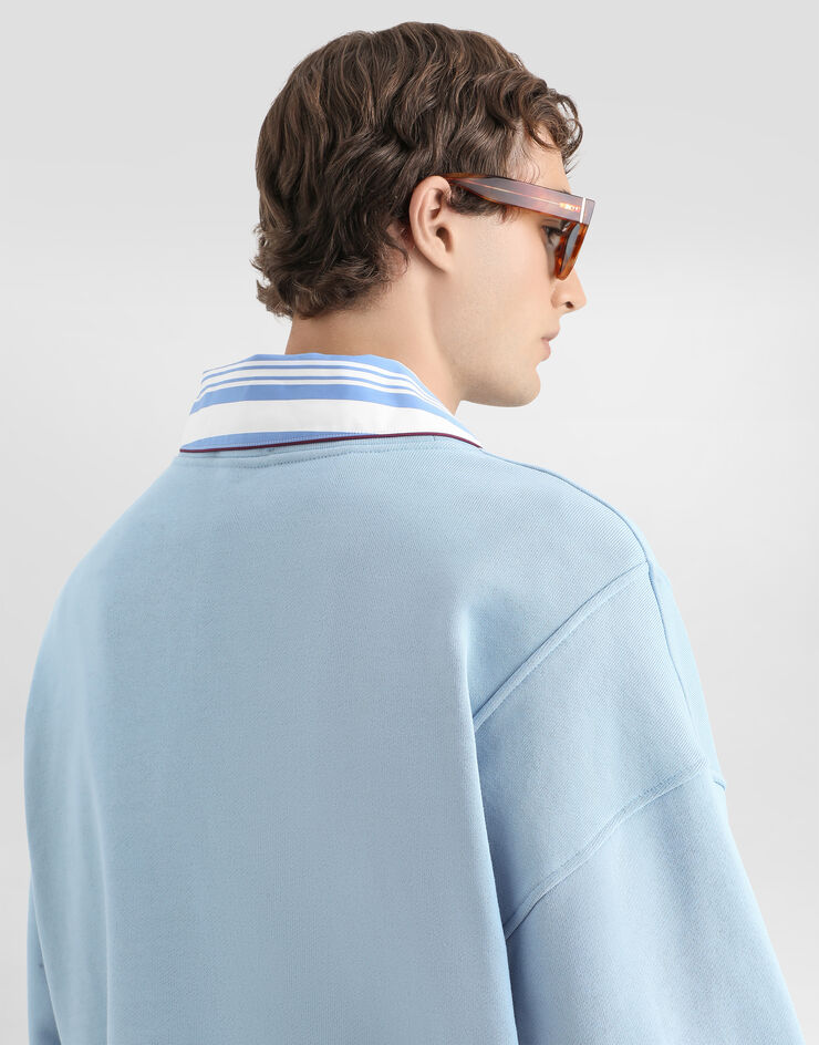 Dolce & Gabbana Treated cotton sweatshirt Azure G9CCXZG7P0W
