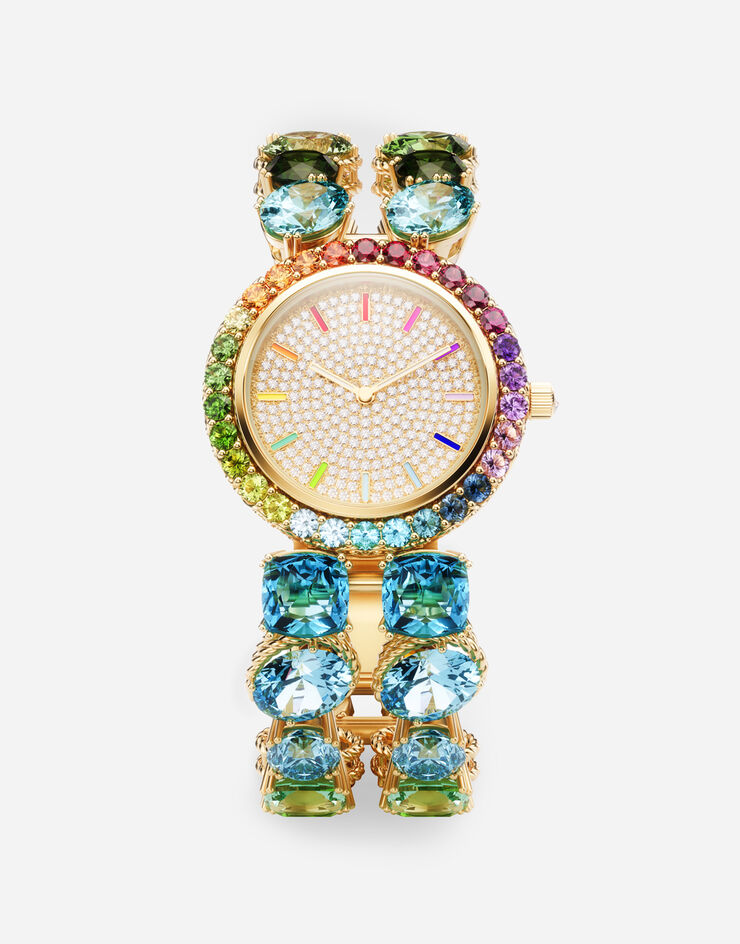 Dolce & Gabbana Rainbow watch in yellow gold and multi-colored gemstones Gold WWLB1GWMIX1