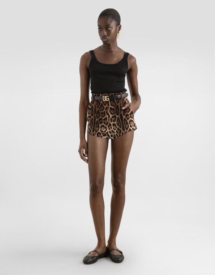 Dolce & Gabbana Camiseta sin mangas acanalada  Noir F8U09TFU7AV