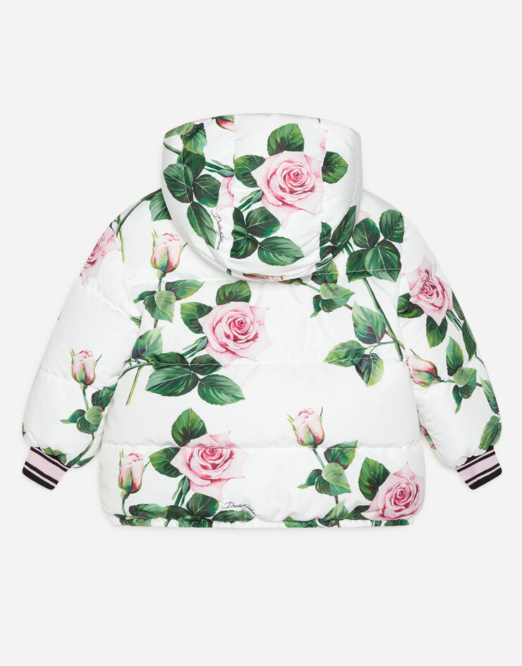 Dolce & Gabbana NYLON COAT WITH TROPICAL ROSE PRINT STAMPA FLOREALE L5JBILG7VHI