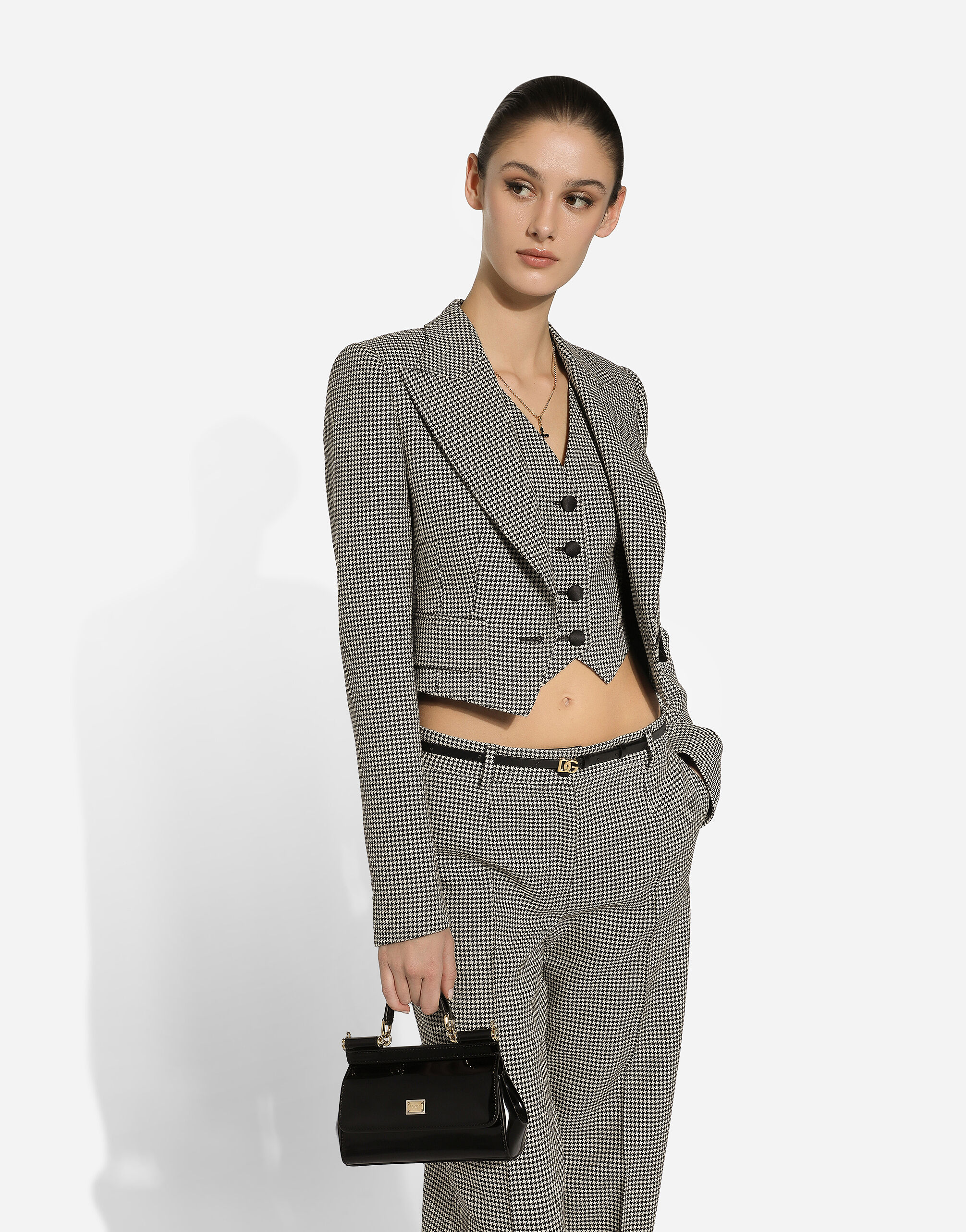アウターその他 DOLCE & GABBANA Woman Blazer Beige F290XTFQ2MV S8100 Single-breasted glen plaid jacket in Multicolor for Women