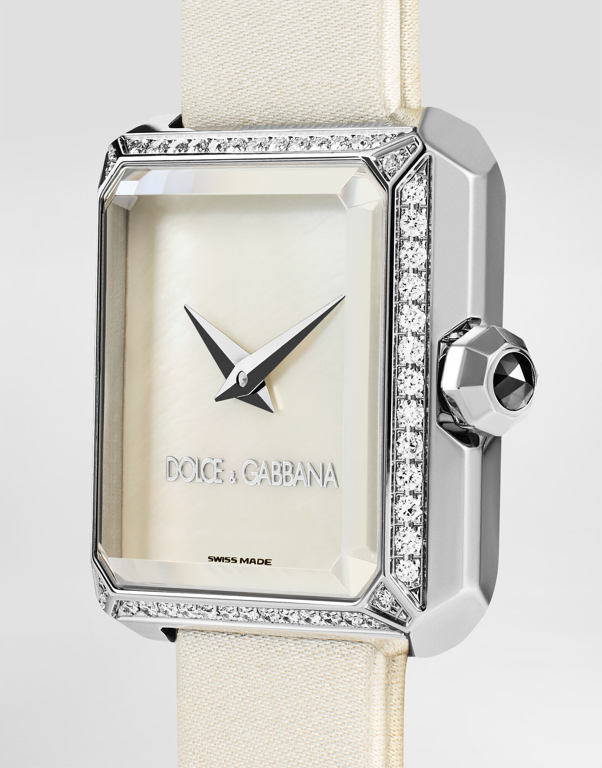 Sofia steel watch with diamonds in Ivory for Women | Dolce&Gabbana® US