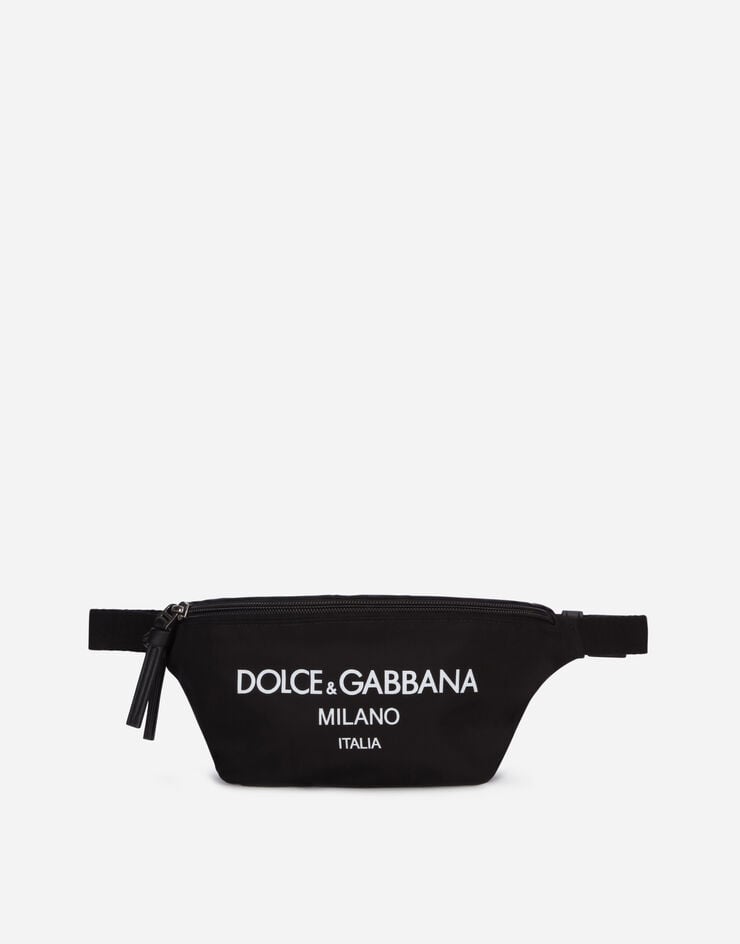 Dolce & Gabbana Nylon belt bag with dolce&gabbana milano logo Black EM0072AJ923