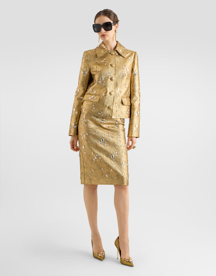 Dolce & Gabbana Jacquard skirt with embroidery Dolce & Gabbana Jacquard skirt with embroidery Multicolor F4DFPZGDD0V
