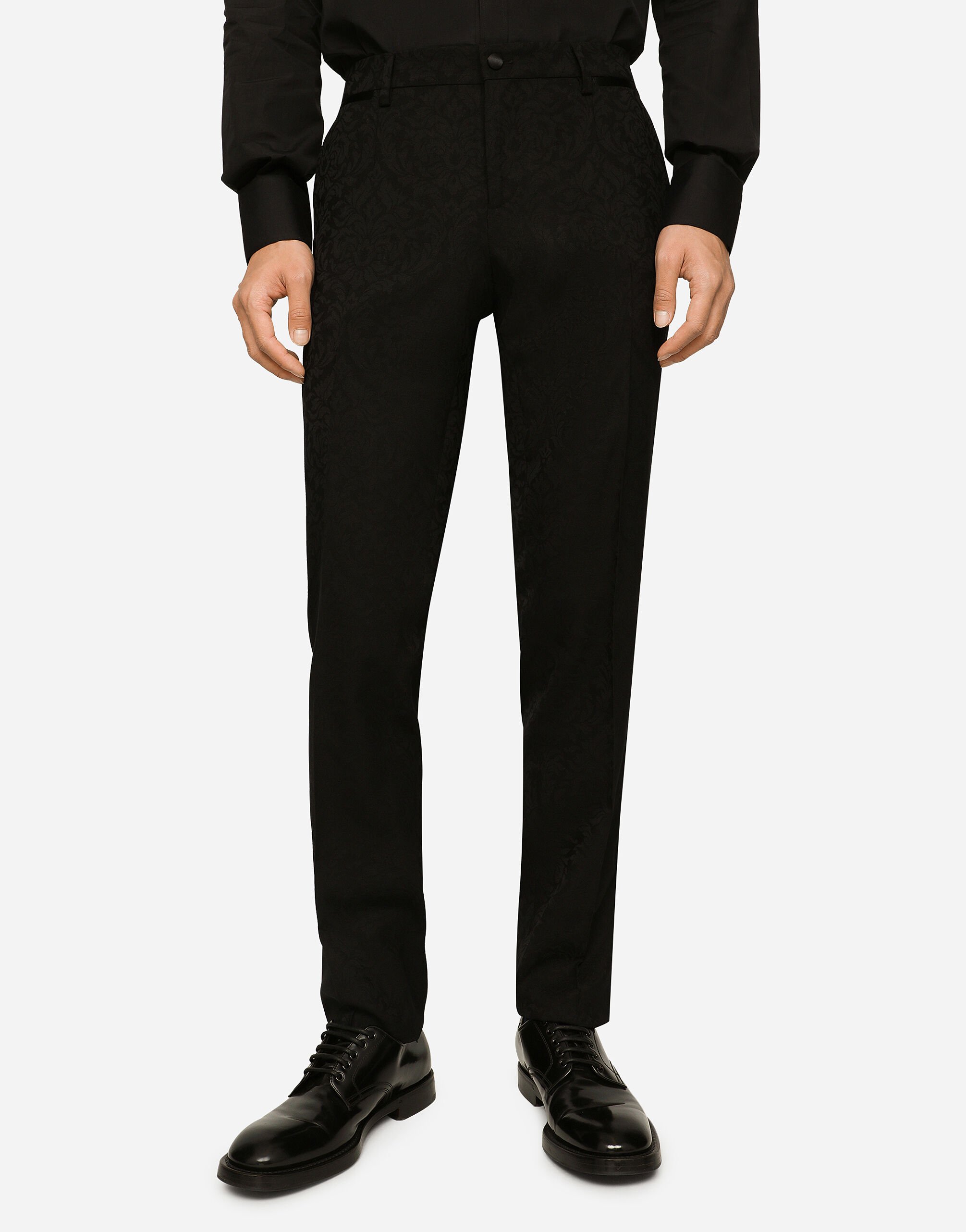 ドルチェ&ガッバーナ　麻　スラックス　ブラック　48 ドルチェ&ガッバーナ DOLCE＆GABBANA GOLD スーツ セットアップ