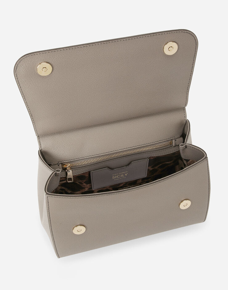 Dolce & Gabbana Medium Sicily handbag in dauphine leather Grey BB6002A1001