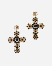 Dolce & Gabbana KIM DOLCE&GABBANA Filigree cross earrings Black WNP4C8W1111