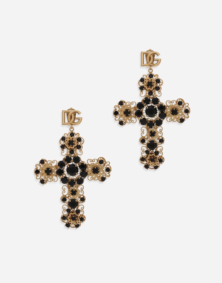 Dolce & Gabbana KIM DOLCE&GABBANA Boucles d’oreilles croix en filigrane Multicolore WEP4C4W1111