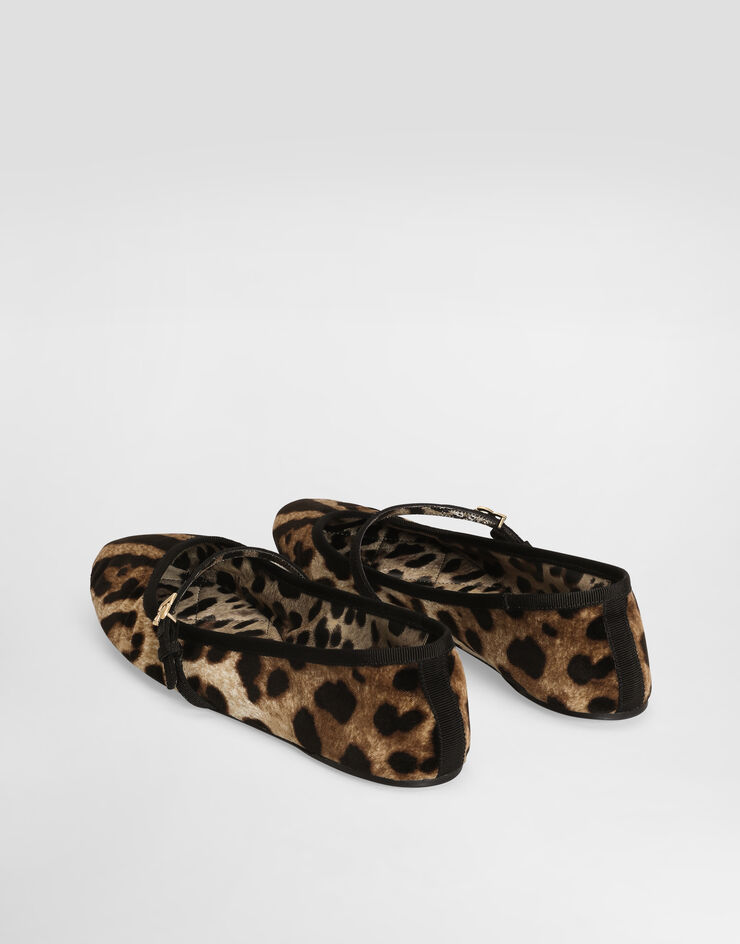 Dolce & Gabbana Bailarina de terciopelo estampado Imprima CB0246A6L96