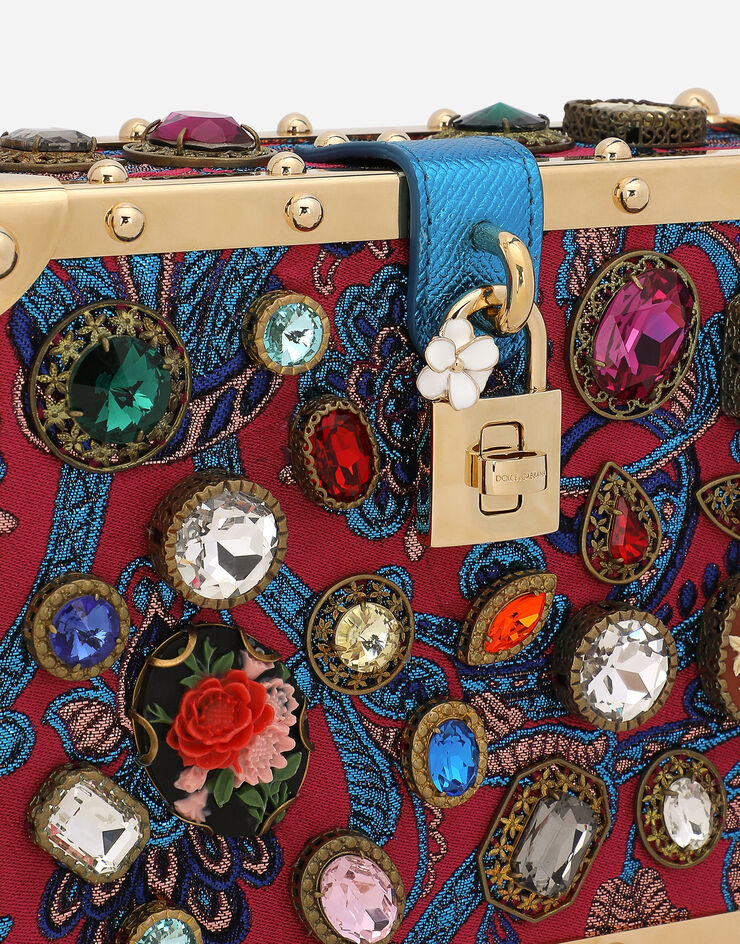 Dolce & Gabbana Tasche Dolce Box aus Jacquardgewebe mit Stickereien Mehrfarbig BB7165AY593