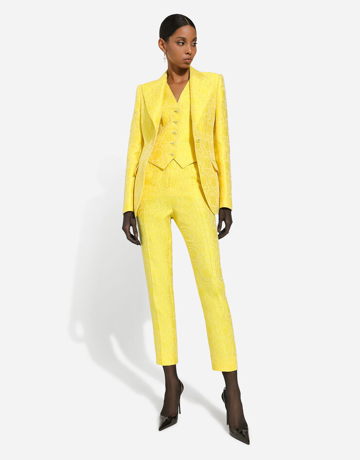 Dolce & Gabbana Tailored floral jacquard pants Yellow FTAM2THJMOK
