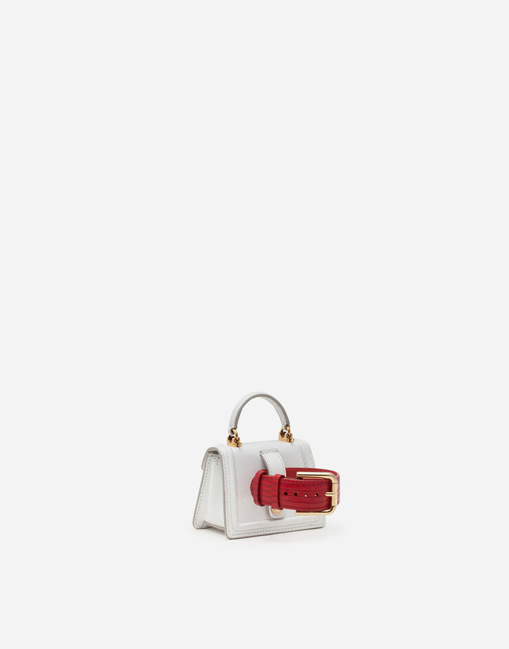 Dolce & Gabbana Micro bag Devotion aus glattem kalbsleder WEISS BI1400AV893