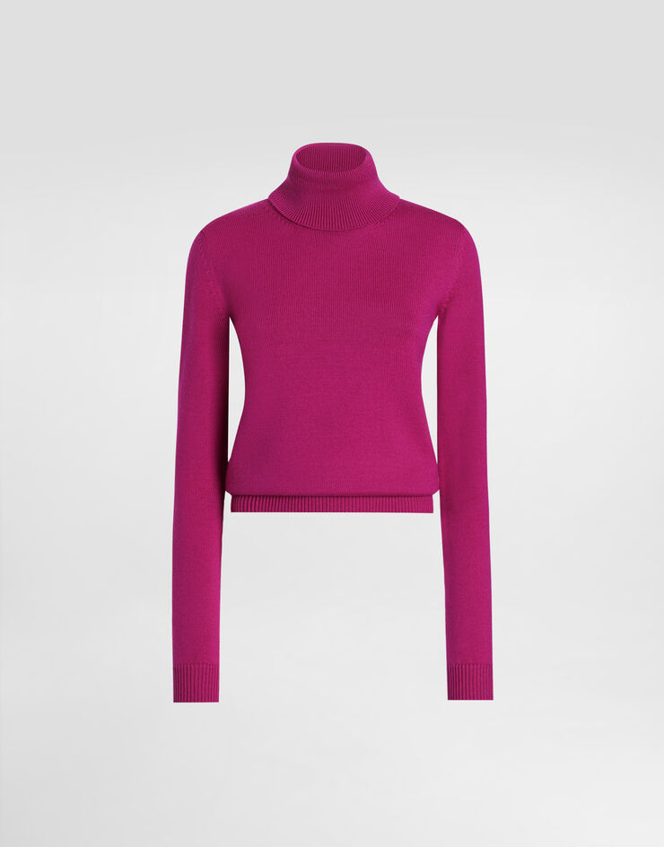 Dolce & Gabbana Rollkragenpullover aus Wolle Rosa FXW41TJCVXX