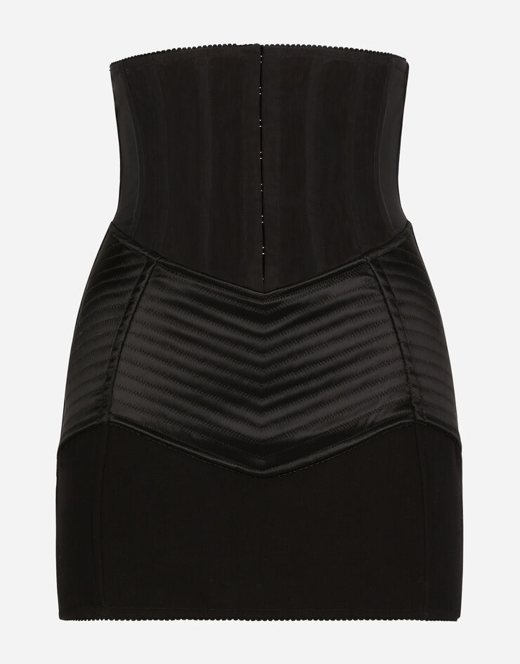 Dolce & Gabbana تنورة قصيرة بتفصيل حزام كورسيه أسود F4CM5TGDBPB