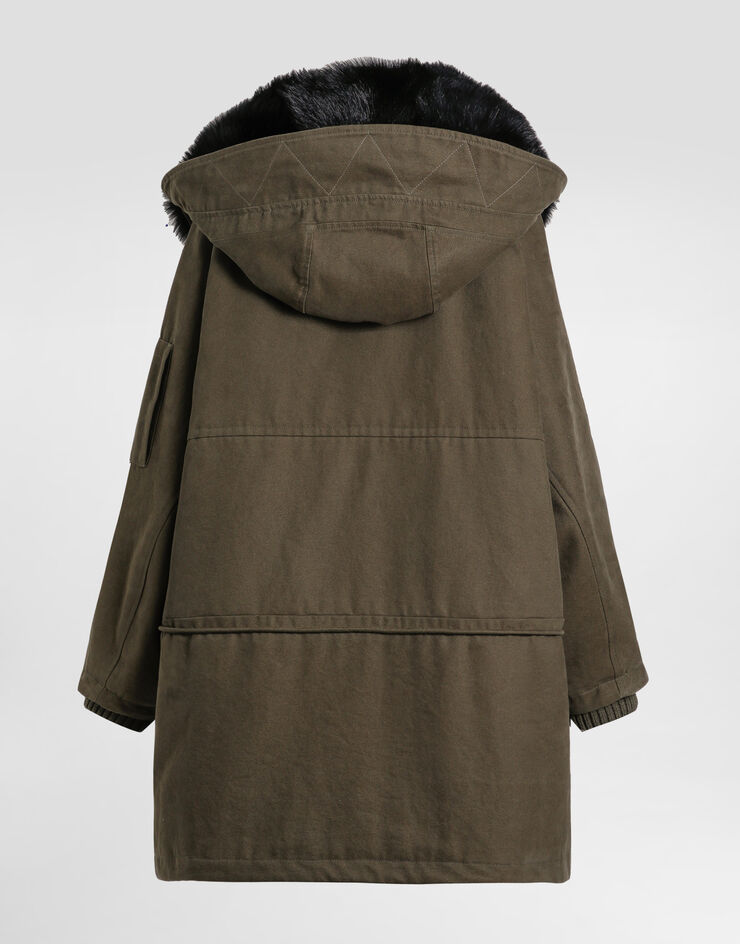 Dolce & Gabbana Cotton canvas oversized parka Green F9T49ZFU6YD