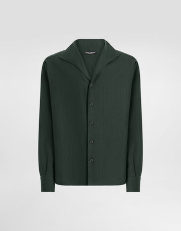 Dolce & Gabbana Long-sleeved linen shirt Multicolor G5MX5TFSA5W