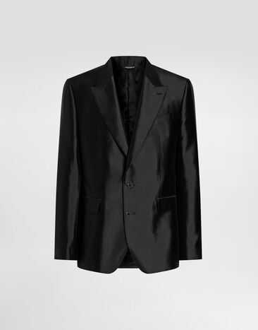 Dolce & Gabbana Sicilia light single-breasted mikado silk jacket Black G2TV4TFU1L6