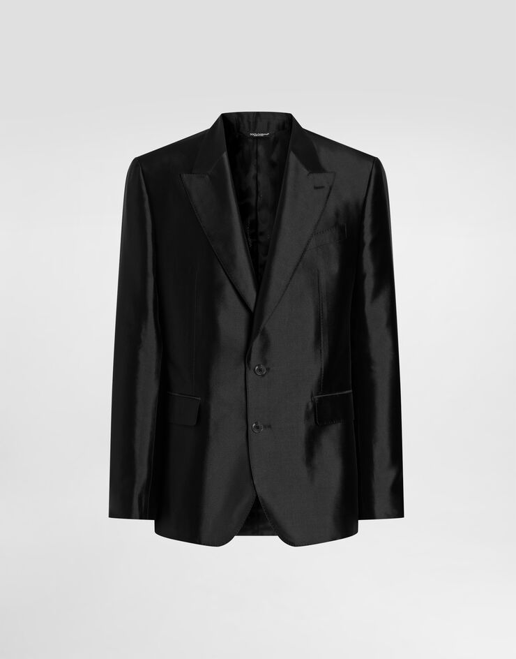 Dolce & Gabbana Sicilia light single-breasted mikado silk jacket Dolce & Gabbana Sicilia light single-breasted mikado silk jacket Black G2TV4TFU1L6