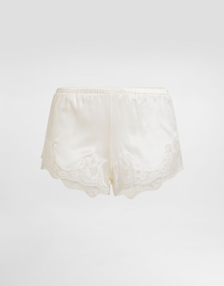 Dolce & Gabbana 蕾丝装饰缎布短裤 白色 O3A02TFUAD8