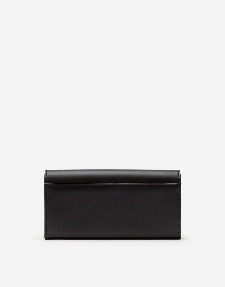 Dolce & Gabbana Calfskin continental wallet with baroque DG SCHWARZ BI0087AX121