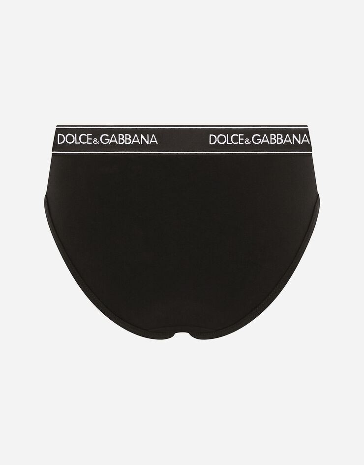 Dolce & Gabbana Jersey briefs with branded elastic Schwarz O2B20TFUEEY