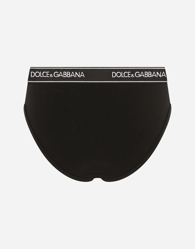 Dolce & Gabbana Jersey briefs with branded elastic Black O2B20TFUEEY