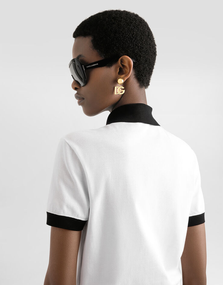 Dolce & Gabbana ワッペン ピケ ポロシャツ White F8V33ZGDDBE