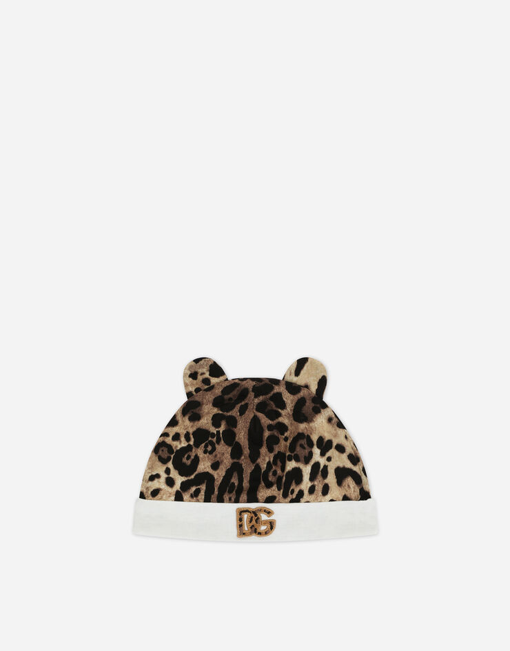 Dolce & Gabbana 3-piece gift set in baby leopard-print jersey Multicolor LNJG07G7G5I