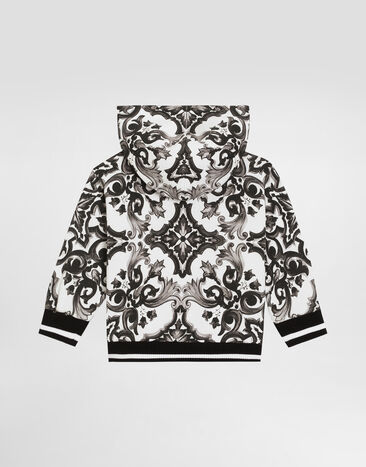 Dolce & Gabbana Sudadera de capucha con estampado de mayólica Multicolor L1JWITII7HR