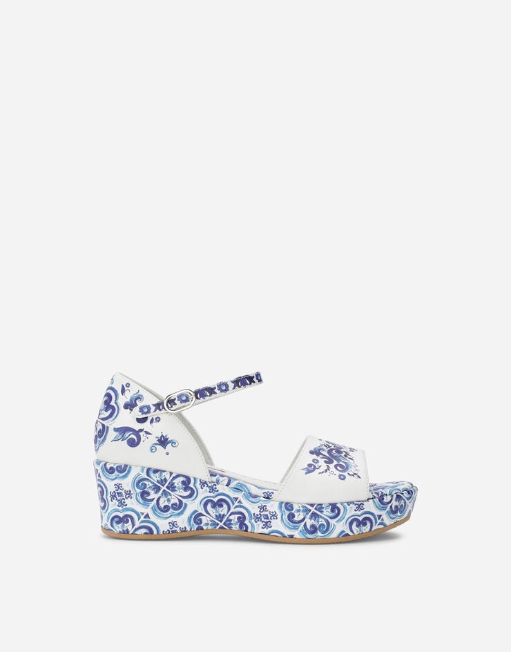 Dolce & Gabbana Majolica-print calfskin sandals Multicolor D10354AC113