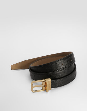 Dolce & Gabbana Ostrich leather belt Black BC4337A8M90