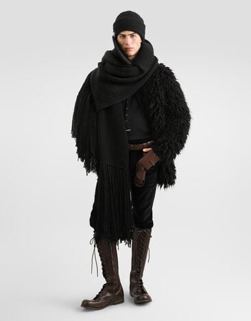 Dolce & Gabbana Fur-effect knit cardigan Dolce & Gabbana Fur-effect knit cardigan Black GXVBUTJGMMQ