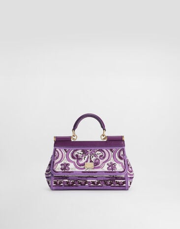 Dolce & Gabbana Small Sicily handbag with Majolica embroidery Multicolor BB7116BW050
