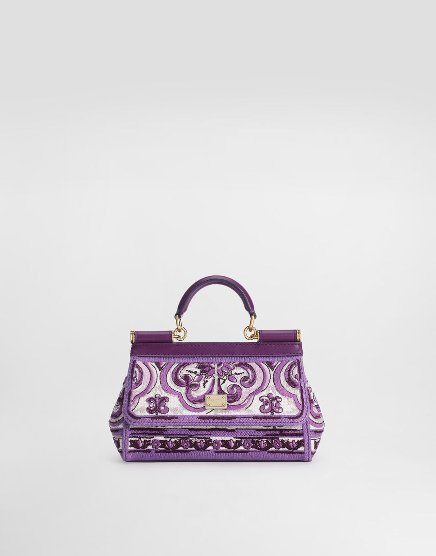 Small Sicily handbag with Majolica embroidery