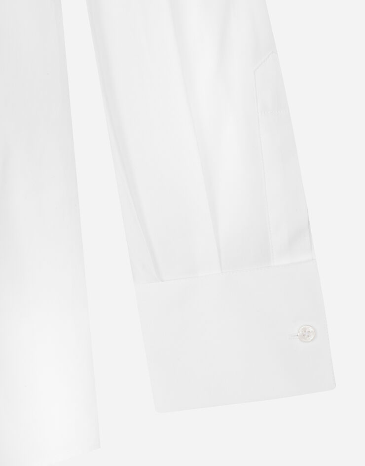 Dolce & Gabbana Cotton poplin shirt with piqué shirt front White F5S96TGDCPO